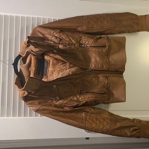 Brown faux leather jacket